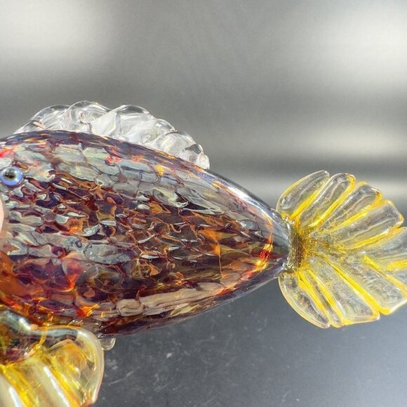 1992 Studio Art Glass Fish Hand Blown Artist Signed Thomas G Hand Made Vintage - Picture 12 of 16